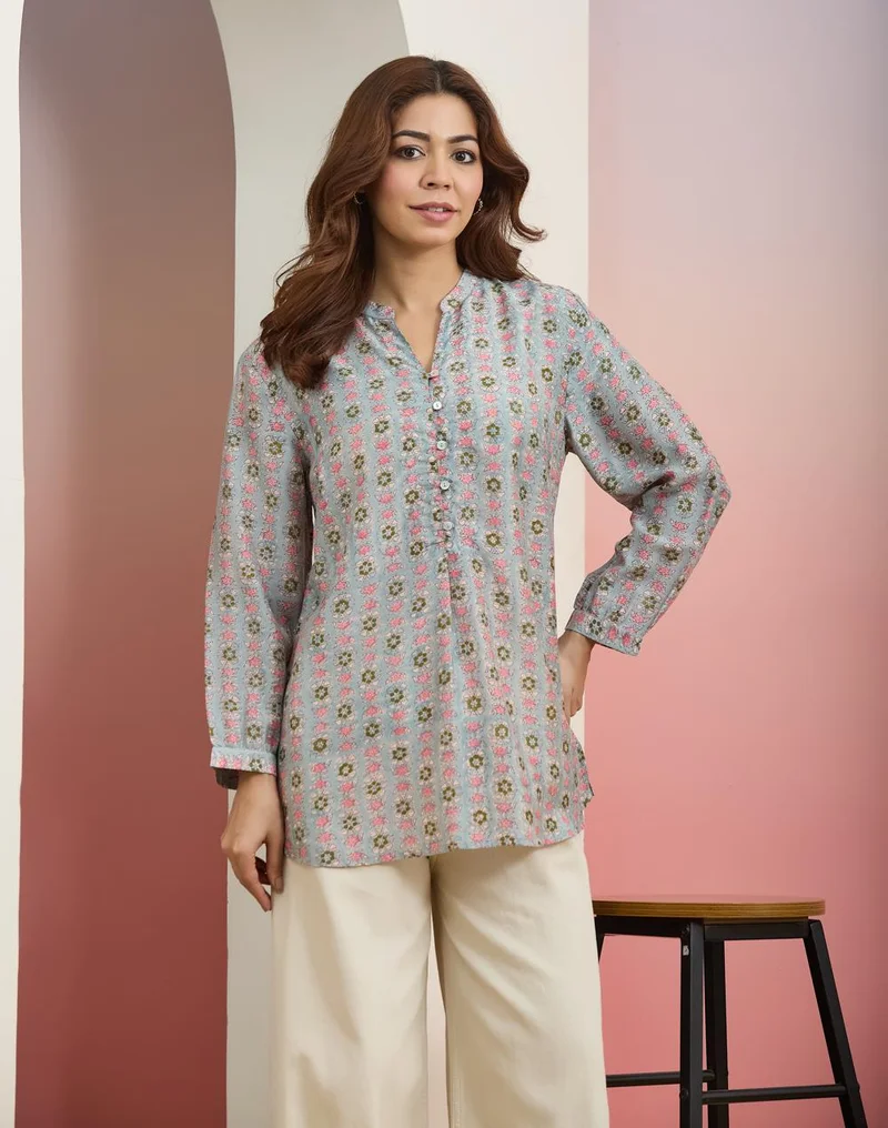 Aqua Rayon Blend Tunic