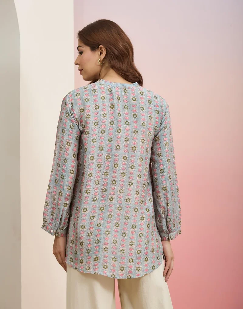 Fabindia  Aqua Rayon Blend Tunic for Women | Best Price UAE