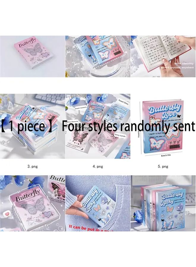 A7 Portable Ledger Mini Coil Notebook 4 Random Styles Colorful Cartoon Cover Durable Faux Leather Horizontal Lined Thick Ink Resistant Paper For Journaling Note Taking School Supplies - Image 1