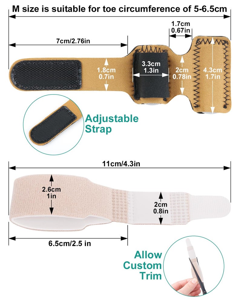BLATOWN 2 Pcs Hammer Toe Straightener with Aluminum Plate Support and 2 Pcs Adjustable Broken Toe Splints Support Wraps for Women & Men, Hammer Toe Corrector Relief for Hammer, Curled, Bent, Broken Support (Medium) - Image 4
