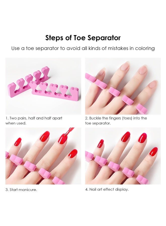 دايتويز فواصل أصابع القدمين والأصابع (٥٠ قطعة)، فواصل أصابع القدمين للنساء والرجال، فواصل أصابع القدمين الإسفنجية الناعمة للعناية بالقدمين، مجموعة أدوات طلاء وتلميع الأظافر، إكسسوارات تجميل. - Image 5