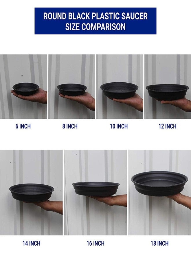 TrustBasket UV Treated Round Bottom Tray(Plate/Saucer) Suitable for 14 inch Round Plastic Pot - Black Color - Set of 3 | Heavy Duty Highly Durable Plant saucerGamla for Indoor Home Decor & Outdoor Balcony Garden - Image 4
