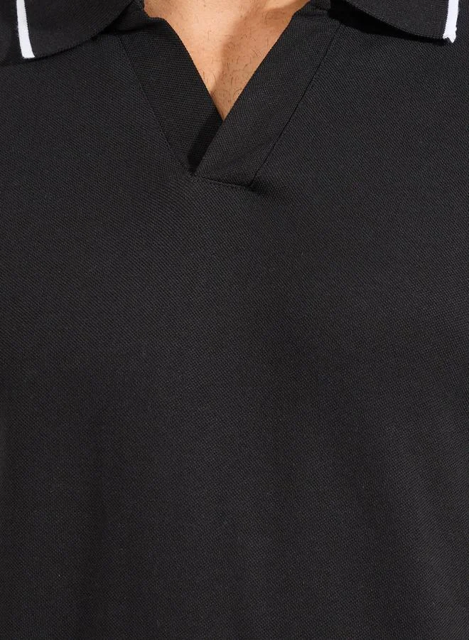 Styli Tipping Detail Regular Fit Pique Polo
