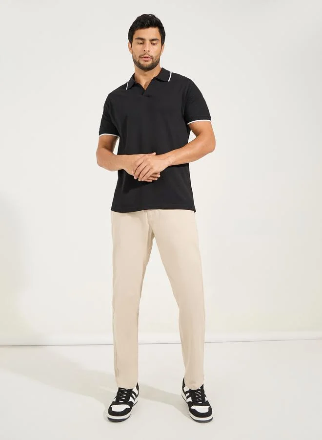 Styli Tipping Detail Regular Fit Pique Polo