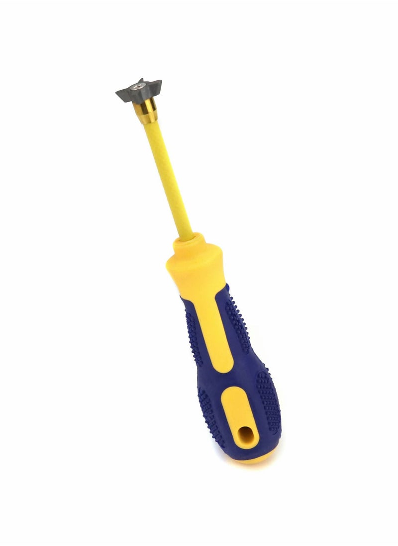 SYOSI Grout Removal Tool, 4 in 1 Multifunctional Non-Slip Handle Various Sizes of Clearance Grout Cleaning Tool Caulking Removal Tool for Cleaning Floor Ceramic Tile Corners and Against Walls Gaps  - Image 1