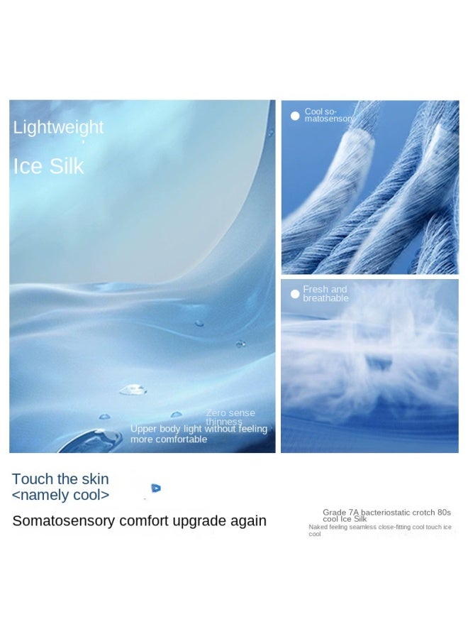 XTEP A Antibacterial, Seamless Ice Silk Breathable】4-pack Seamless Breathable Lightweight Comfortable Men's Boxer Briefs - Image 5