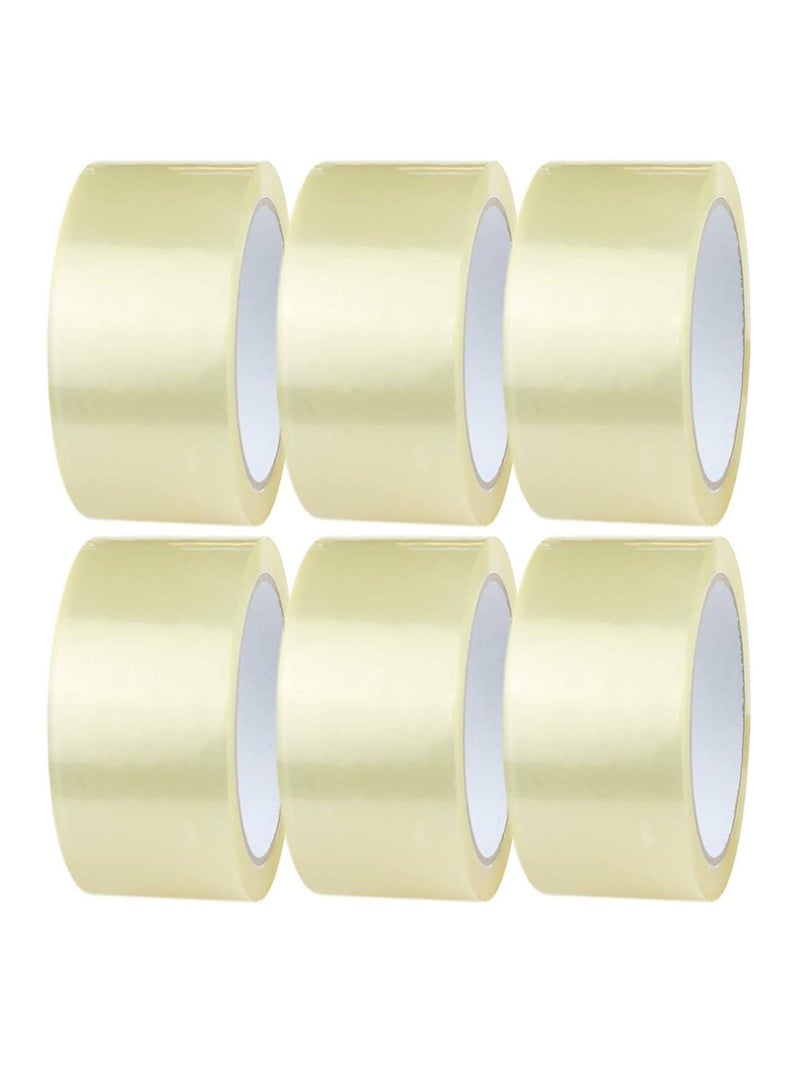 ECVV® 6 Roll Clear Packing Tape, 2 inches x 50 yards Strong Heavy Duty Packaging Tape for Sealing Parcel Boxes, Moving Boxes Houses, Large Postal Bags, Office Supplies - Image 1