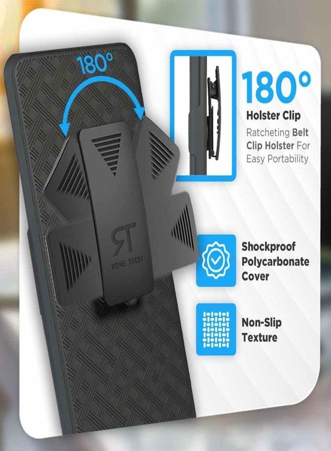ROME TECH Designed for Samsung Galaxy A53 5G Case with Belt Clip Holster - Kickstand Cover Phone Case - Black - Image 3