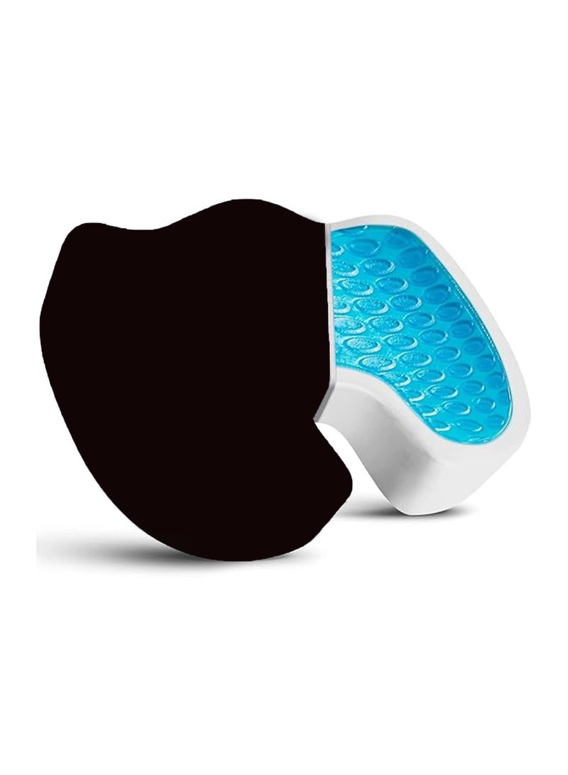 ماكس كمفورت مقعد طبي جل ميموري فوم على شكل U,راحة للظهر والعصعص مع طبقة تبريد,اسود,من ماكس كومفرت - Image 1