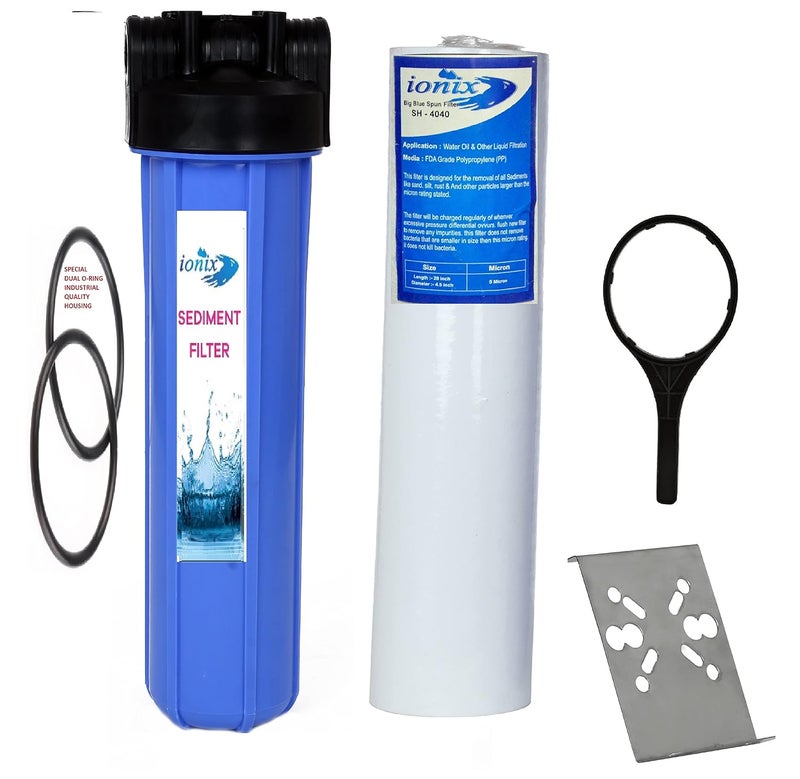 IONIX PSI Plastic Whole House RO Water Filter with Jumbo Spun, 1/2 / 1/1.5/2 Inch Pipe(Blue) - Image 1