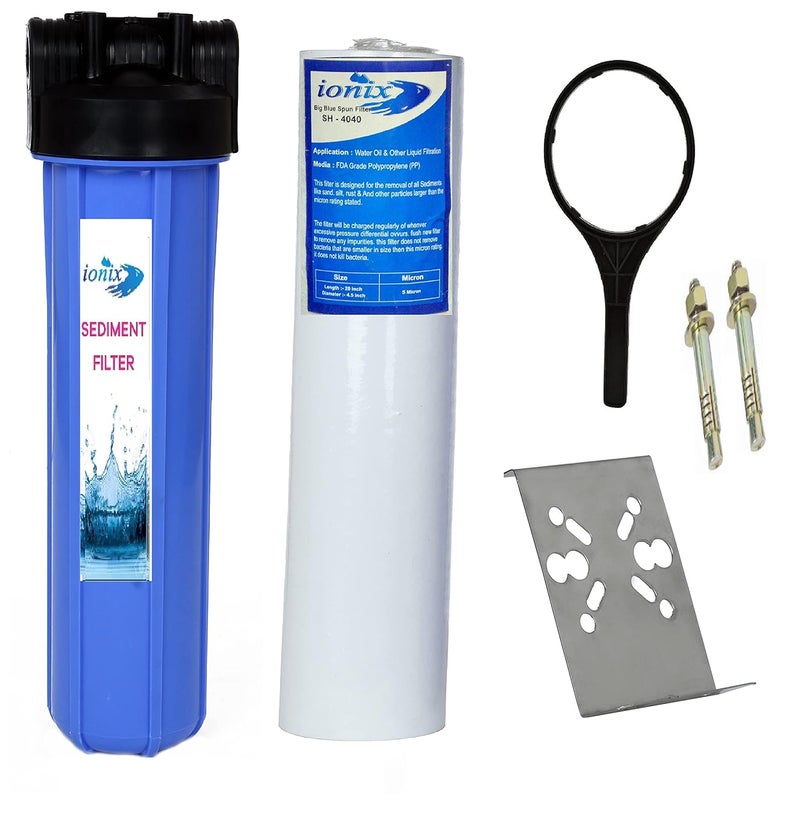 IONIX PSI Plastic Whole House RO Water Filter with Jumbo Spun, 1/2 / 1/1.5/2 Inch Pipe(Blue) - Image 4