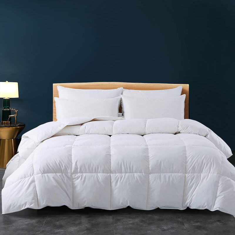 Cozynight California King Size ComforterDown Alternative Comforters Duvet Insert with Corner TabsBreathableBox Stitched Reversible Comforter White 102x96