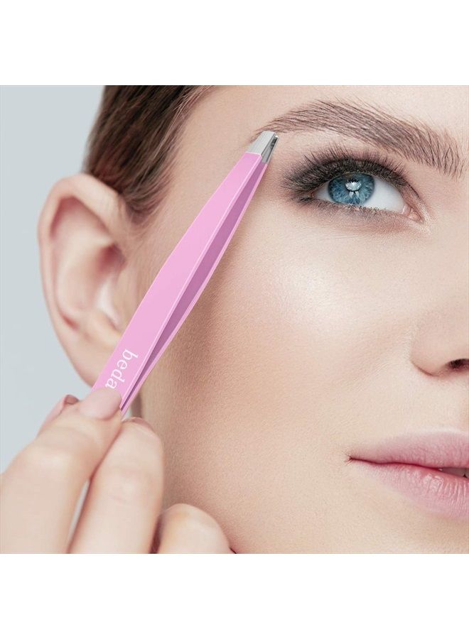 bedace Tweezers For Women Facial Hair,bedace 4 Pack Precision Tweezers For Eyebrows,Professional Slant Tip Tweezer Set For Ingrown Hair, Plucking Daily Beauty Tool with Leather Travel Case for Gifts - Image 5