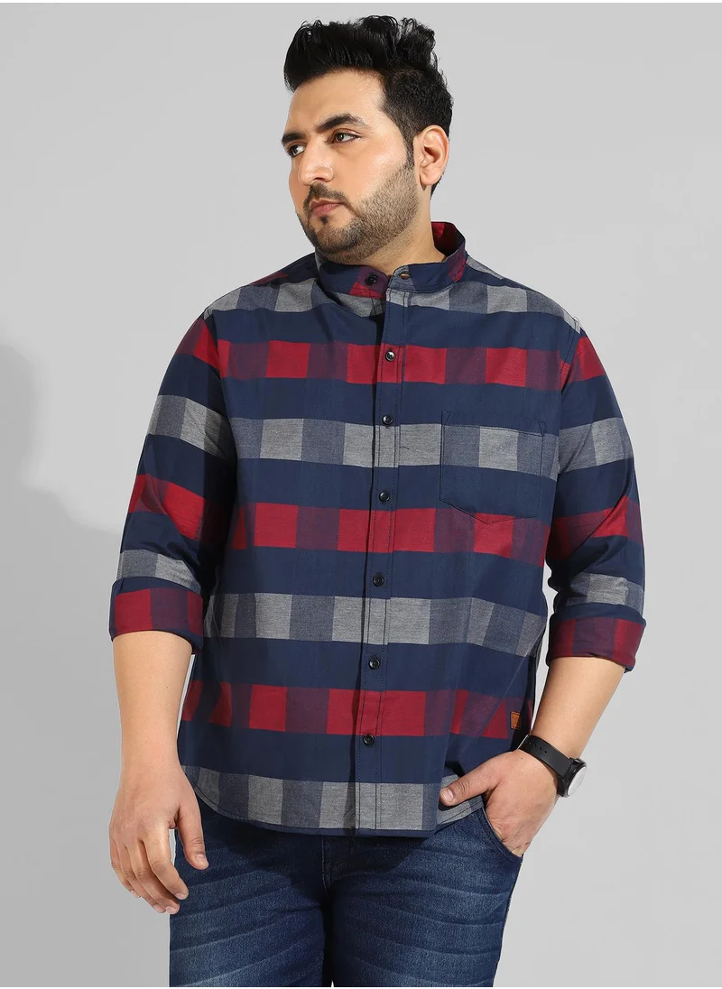 Instafab Plus Men's Multicolour Checkered Regular Fit Casual Shirt