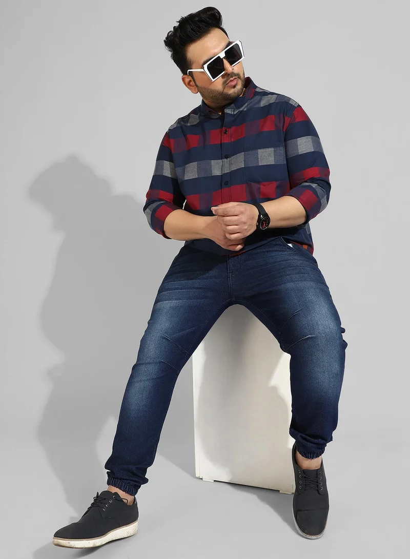 Instafab Plus Men's Multicolour Checkered Regular Fit Casual Shirt