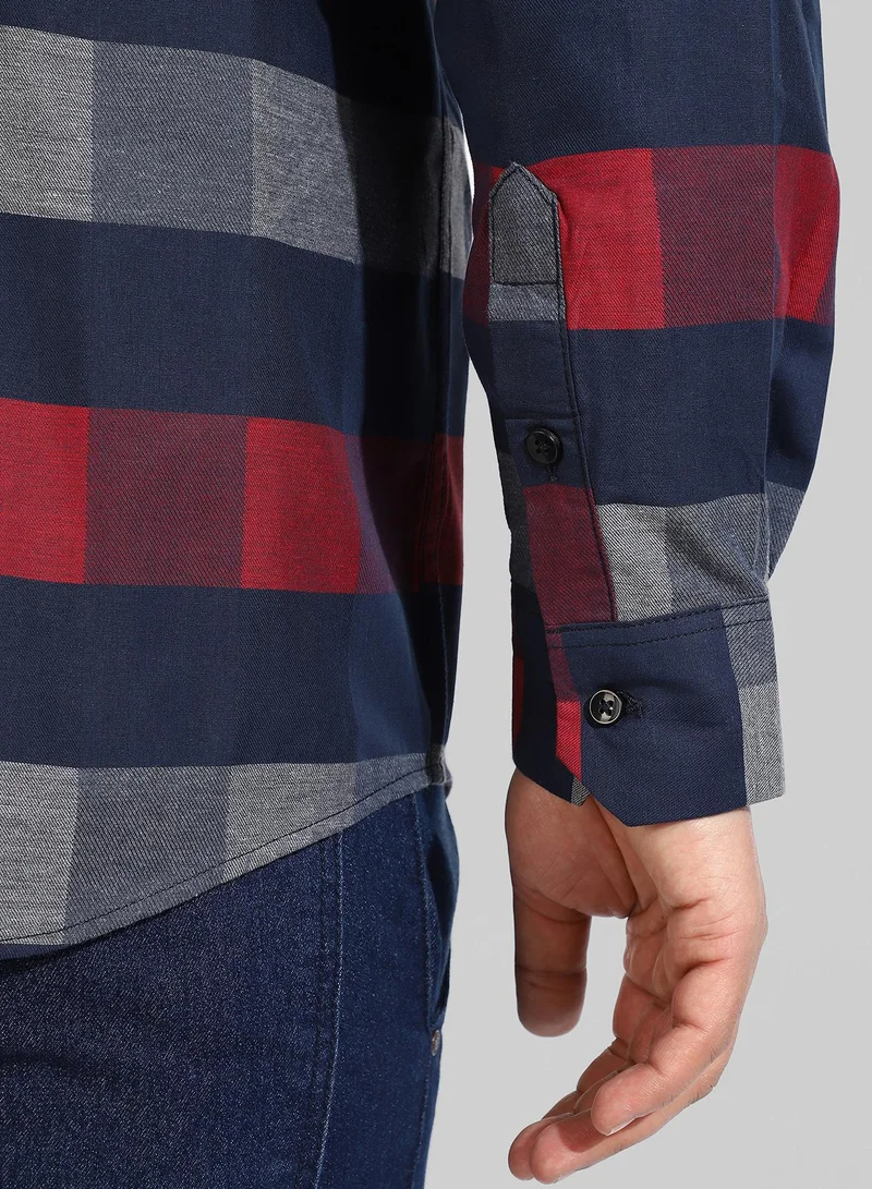 Instafab Plus Men's Multicolour Checkered Regular Fit Casual Shirt