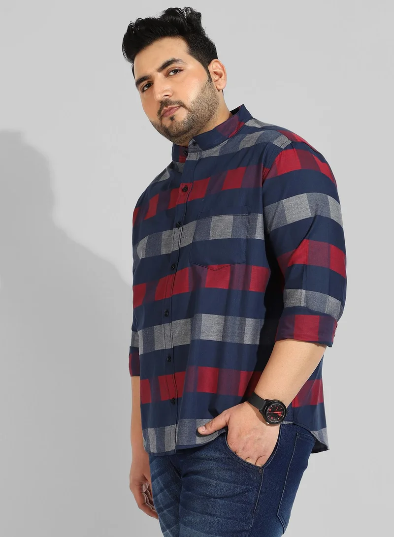 Instafab Plus Men's Multicolour Checkered Regular Fit Casual Shirt