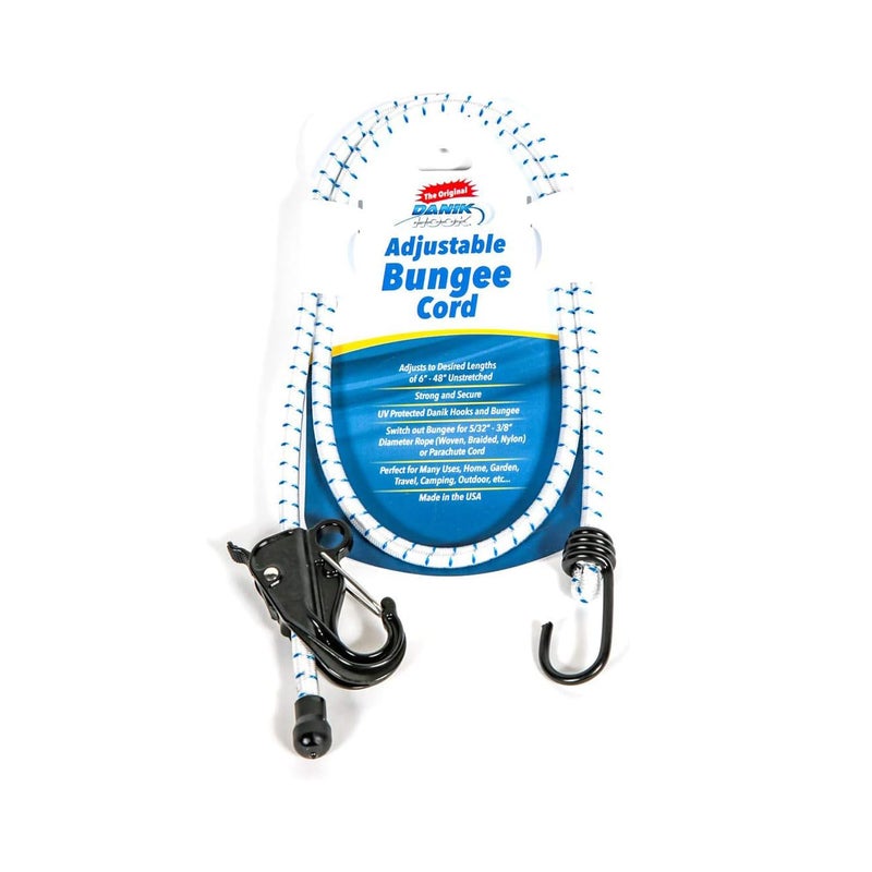 Danik Hook Adjustable Bungee Cord with Danik Hook Mini Composite Hook Easy to Use Adjusts from 6 48 in Length