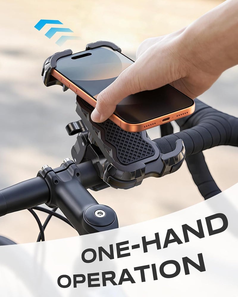 Zewdov 2026 Motorcycle Phone Mount Holder with Quick Install Clamp, Strong Grip & Anti-Drop Bike Phone Holder for Bicycle/ATV/Scooter Handlebar, 1S Security Lock Fits for iPhone/Samsung 4.7-6.8" - Image 5