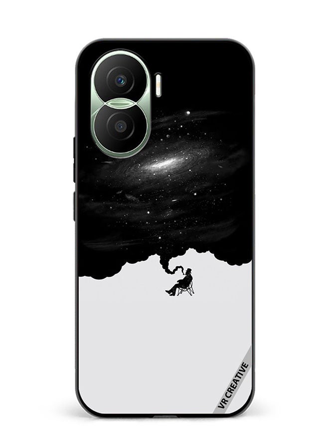 VR CREATIVE Protective Case Cover For Honor Play7T Pro Galaxy Abstract Black White Design Multicolour - Image 1