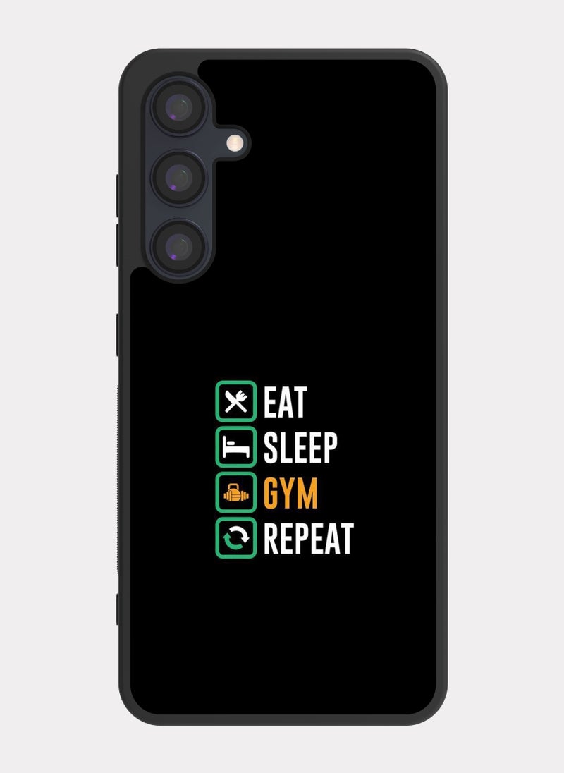 بكسلات كفر سامسونج جالكسي ايه 35 اقتباس انجليزي أكل النوم جيم - Image 1