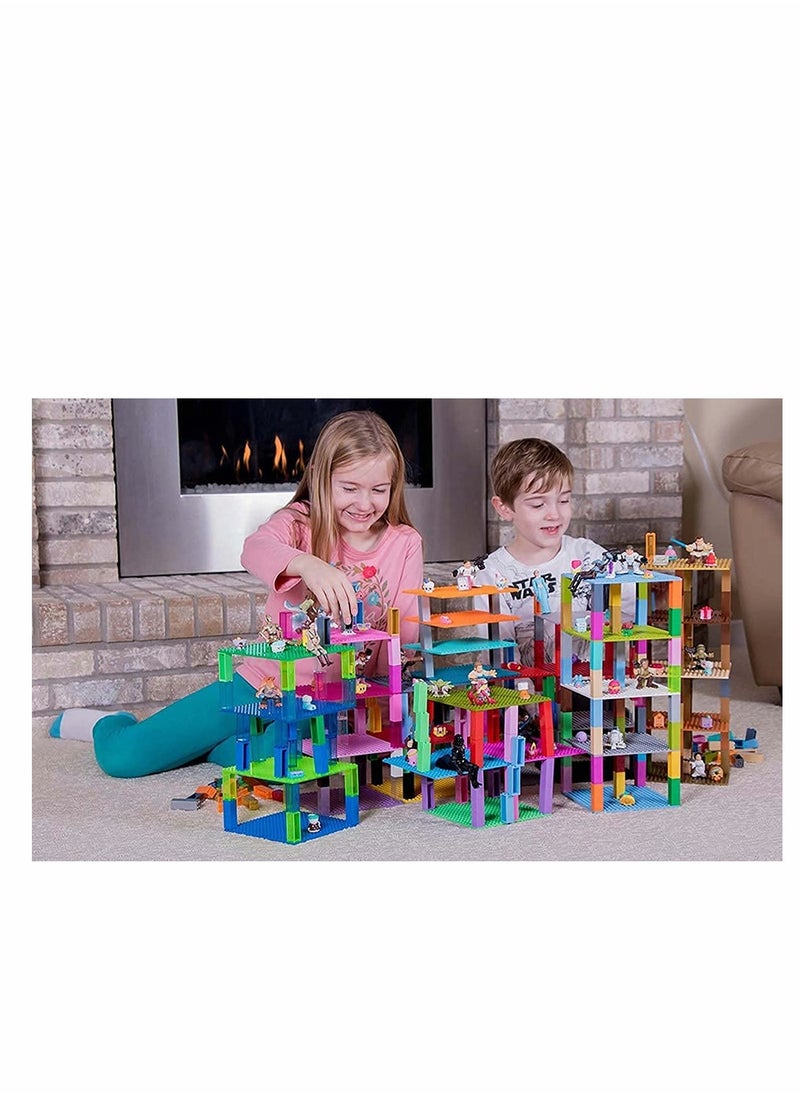 KASTWAVE - Baseplates, Building Blocks Compatible with All Major Building Brick Brands, Stackable Bases, Building Base Accessory for Kids and Adults Pack of 4 (1 Green + 1 red + 1 Blue + 1 Yellow) - Image 1