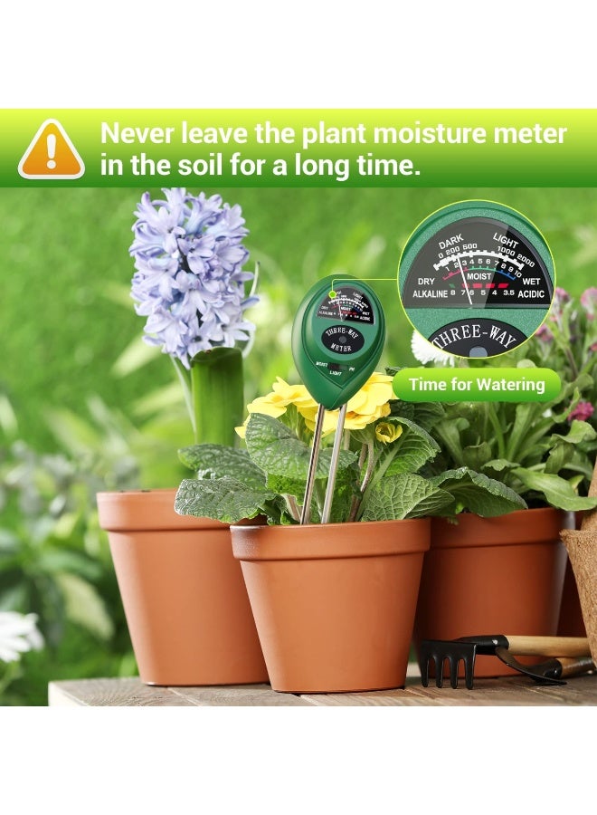 Soil PH Meter, 3-in-1 Soil Moisture/Light/pH Tester Gardening Tool Tester Kits for Garden Farm Lawn Planter, Indoor Outdoor Use - Image 2
