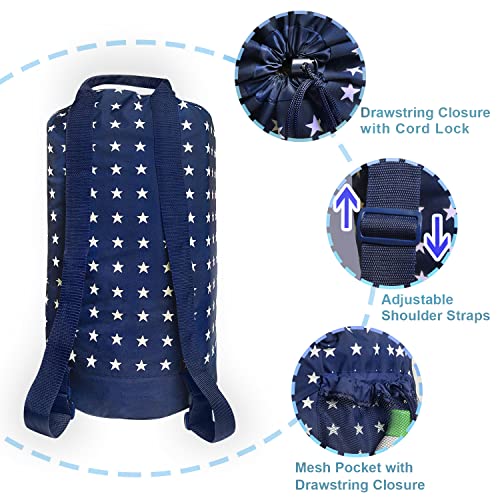 Dalykate Backpack Laundry Bag, Laundry Backpack with Shoulder Straps and Mesh Pocket Durable Nylon Clothes Hamper Bag with Drawstring Closure for College, Travel, Laundromat, Apartment - Image 3