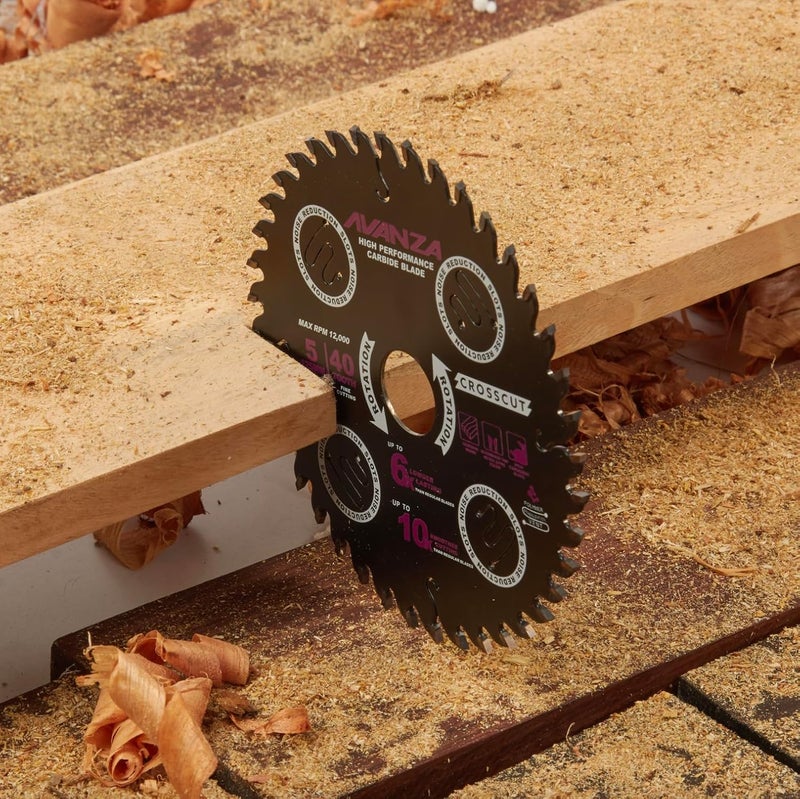 AVANZA Full-Kerf TCT Saw Blade 4 X 40. Best suited for cutting of plywood and crosscutting of woods. SUPER SMOOTH! DuraShield™ coated and Anti-Vibration Technology in-built. - Image 5