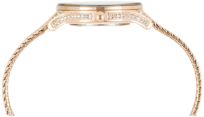 Anne Klein Women's AK/2208RGRG Premium Crystal Accented Rose Gold-Tone Mesh Bracelet Watch - Image 2