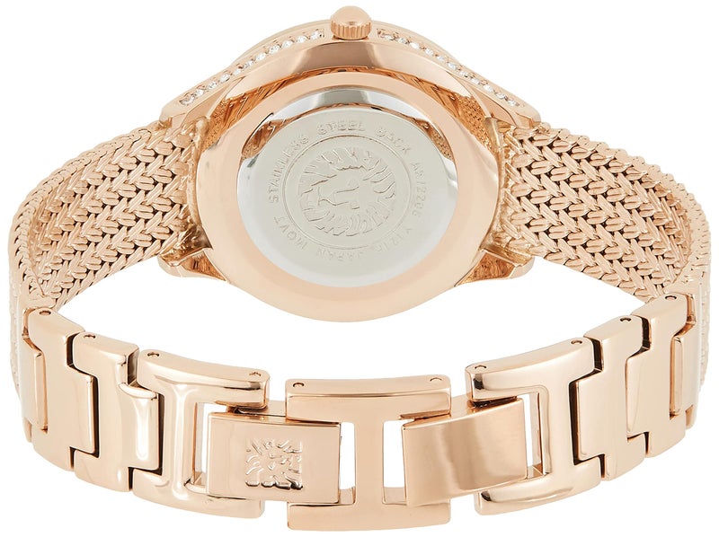 Anne Klein Women's AK/2208RGRG Premium Crystal Accented Rose Gold-Tone Mesh Bracelet Watch - Image 1