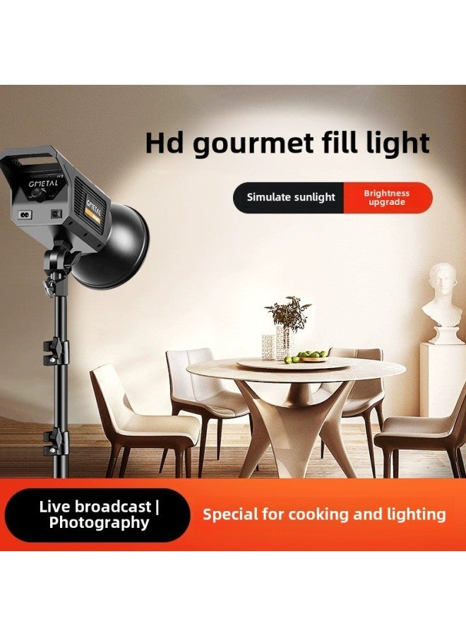 Food Shooting Light Filling Light Live Support Desktop Lighting Artifact Jewelry Soft Light Kitchen Dishes Photo Photography-Light Source Color: 285W Mushroom Lamp +45cm Overhead Shooting Frame (Remote Control Three Color Dimming)  - Image 4