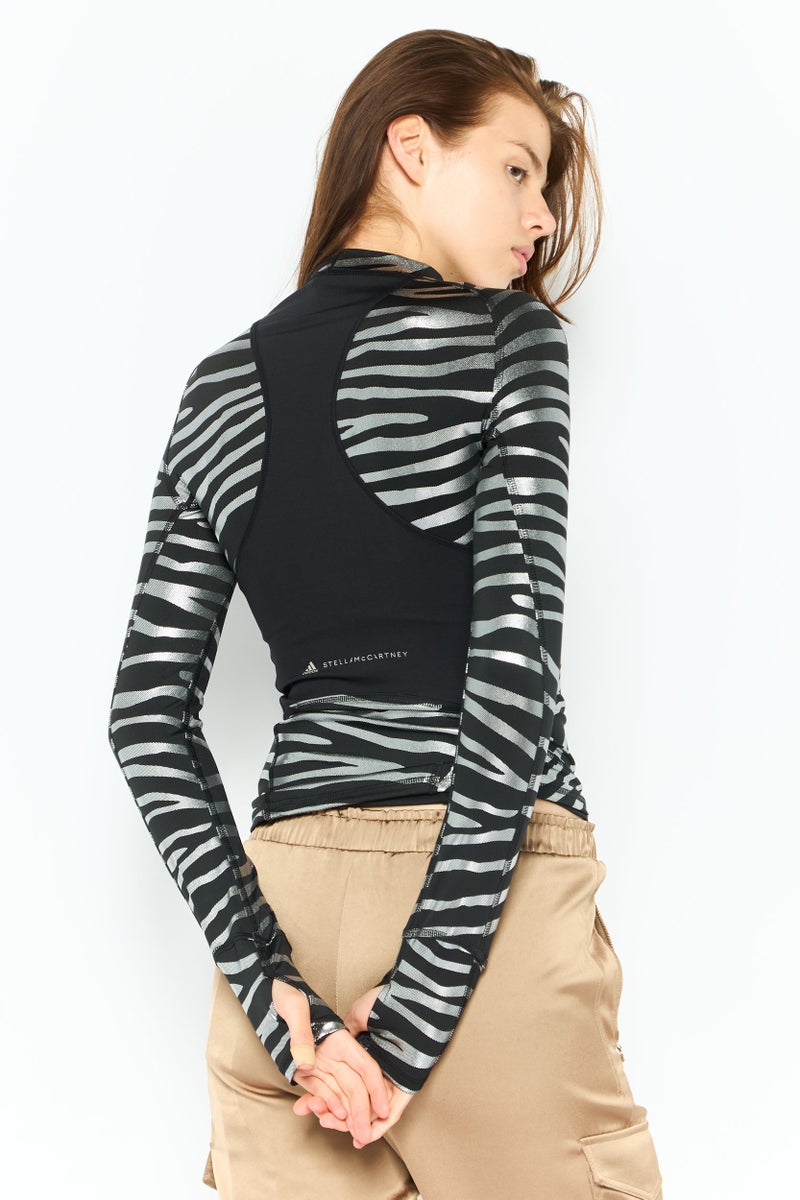 Adidas by Stella McCartney Women Sportswear Fit Long Sleeve Training T-Shirts, Black - Image 4