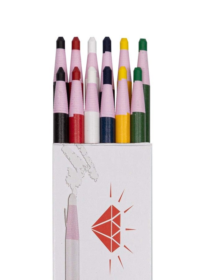 HOMSSEM New China Markers Grease Pencils - 12-Pack Multi-Surface Wax Markers for Glass, Metal, Plastic - Non-Sharpening Peel Off China Marker (Mix 12p) - Image 1