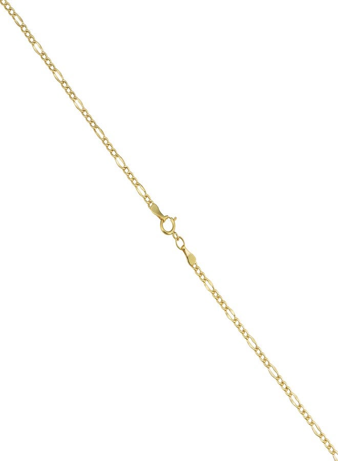 Kooljewelry 10k Yellow Gold Figaro Link Bracelet for Women (2.3 mm, 7.5 inch) | Minimalist Jewelry for Women - Image 4