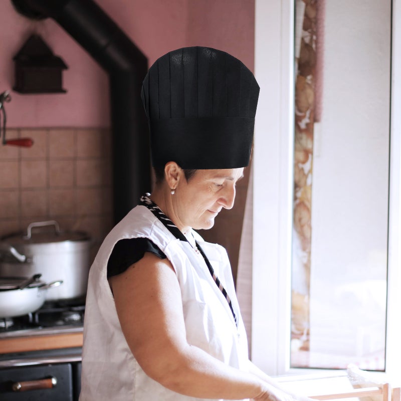 10pcs Nonwovens Chef Hats Diner Food Serving Hats Adjustable Disposable Hats - Image 5