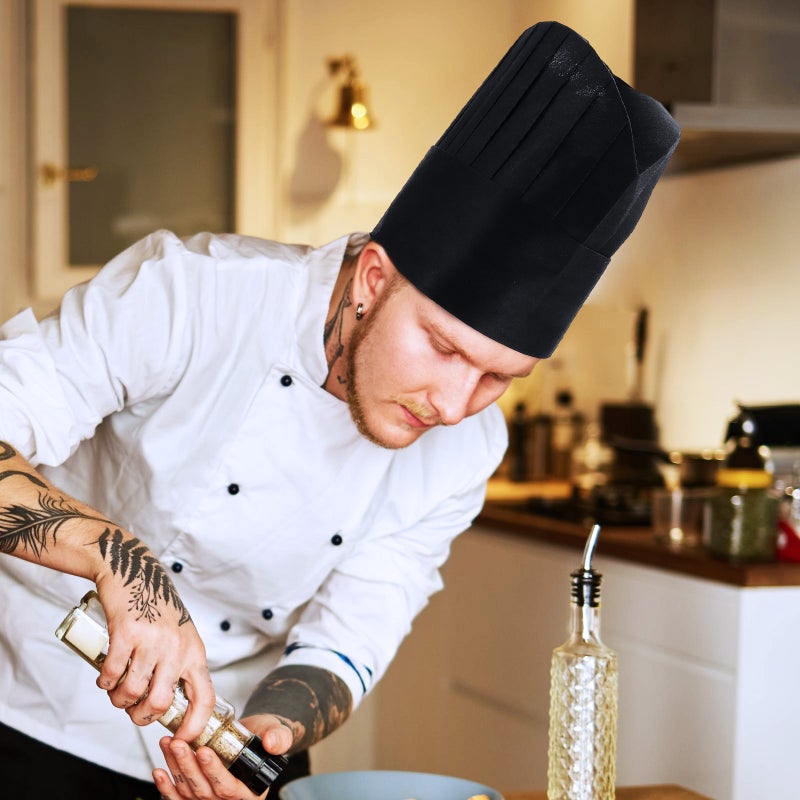 10pcs Nonwovens Chef Hats Diner Food Serving Hats Adjustable Disposable Hats - Image 2