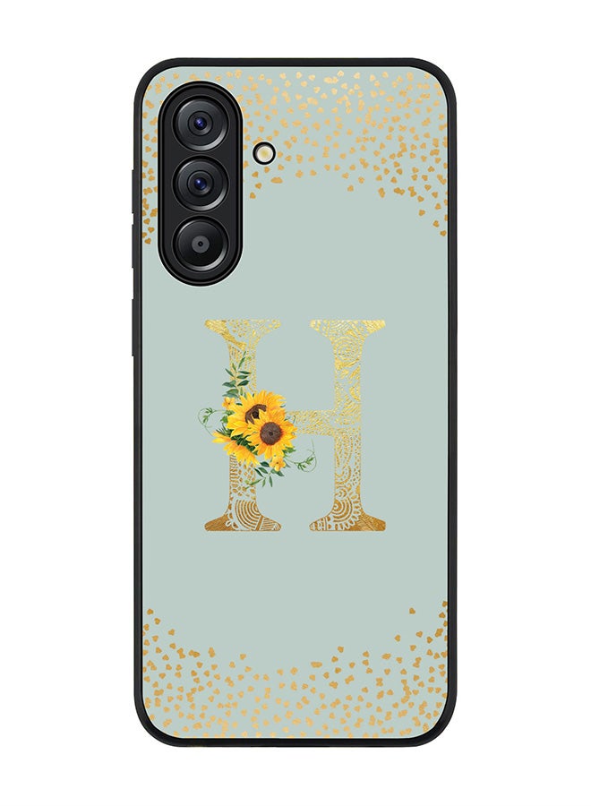 Stylizedd For Samsung Galaxy A36 5G Case,Slim fit Camera Protection, Shockproof Thin Phone cover  - Custom Floral Monogram - H  (Light Grey ) - Image 1