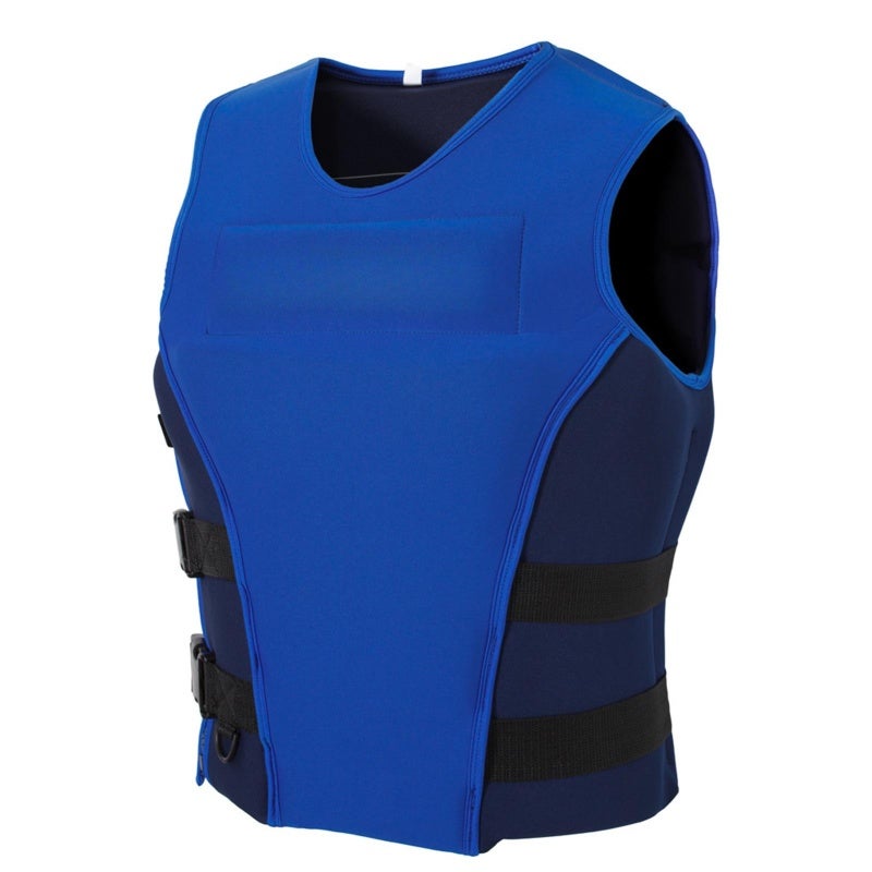 Neoprene Life Jacket M Size Soft Neoprene Outer Foam Filler - Side Zip Closure 2 Adjustable Belts Full Mobility Water Sports Vest for Swimming Surfing Sailing Snorkeling - Image 1