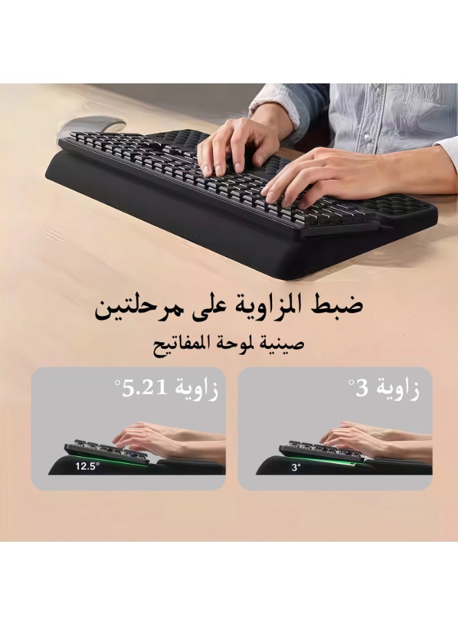كيل › طقم دعم المعصم للوحة المفاتيح والفأرة من CHIYLE – تصميم مريحي متكامل، زاويتان دعم، سطح ليکرا ناعم ووسادة إسفنج ذاكرة، دعم مريح لليدين لفترات طويلة (لون أسود) - Image 2