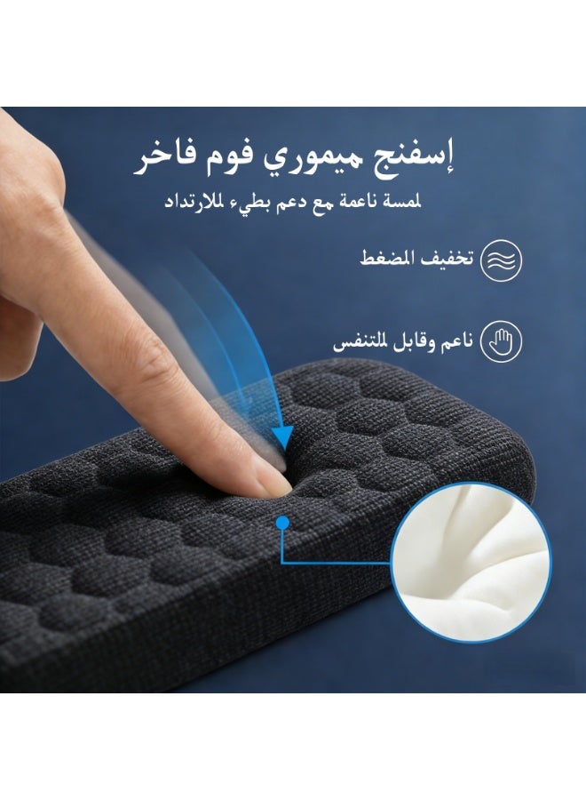 كيل › طقم دعم المعصم للوحة المفاتيح والفأرة من CHIYLE – تصميم مريحي متكامل، زاويتان دعم، سطح ليکرا ناعم ووسادة إسفنج ذاكرة، دعم مريح لليدين لفترات طويلة (لون أسود) - Image 5