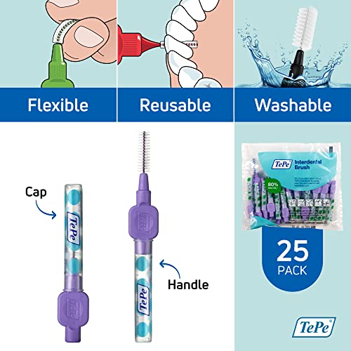 TePe Pack of 25 Interdental Brush Original, Soft Dental Brush for Teeth Cleaning, 6, Purple - Image 5