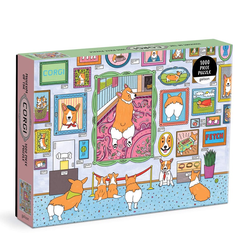 Galison Museum of The Corgi 1000 Piece Puzzle from Galison 27 x 20 Jigsaw Puzzle Fun and Colorful Artwork Thick and Sturdy Pieces for The Dog Lover in Your Life