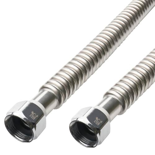 WHK 2 Pack 36Inch Water Heater 34 Flexible Hose Connector Water Supply Line 34 Inch FIP to Connect Water HeaterWater SoftenerWater Filter Stainless Steel - Image 1