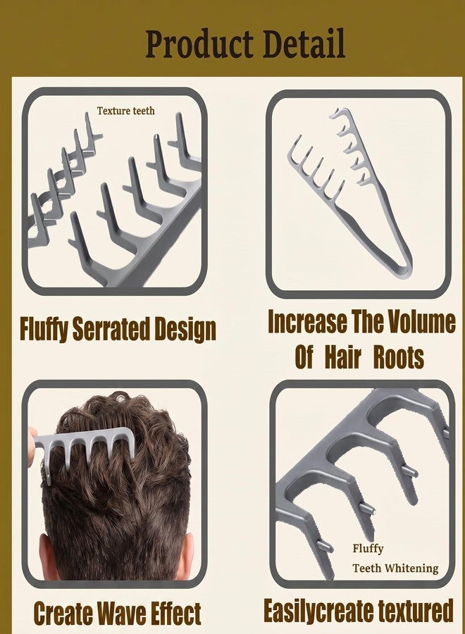 JIJOE Texture Comb .2026 Upgraded Texture Comb for Men - Wide Tooth Volumizing Hair Comb, ABS Anti-Slip Root Lifter Comb for Maximum Hair Volume, Professional Styling Tool for Salon Home Use - Image 4