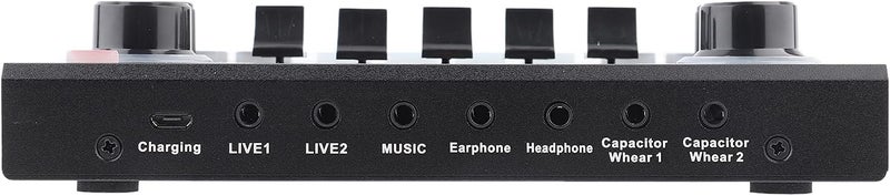 klarako V9 Live Broadcast Sound Card, External Stereo Audio Mixer Broadcast Voice Changer Metal Frosted Body Fit for Computer Games/Mobile Phones/Live Broadcast - Image 3