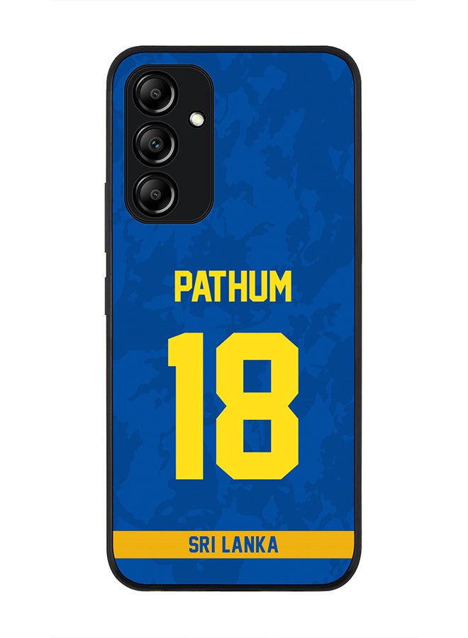 Rugged Black Edge Case for Samsung Galaxy A34 5G, Slim fit Soft Case Flexible thin Cover - Player Name - Pathum Nissanka, Jersey Number- 18