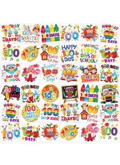 HOWAF 100th Day Of School Temporary Tattoos, 72 pcs Happy 100 Days of School Face Tattoos for Kids 100 Days Smarter Party Supplies, Hooray 100 Days Tattoo Stickers for 100Days Party Decoration, 100 Day of School Gift Bags Fillers 