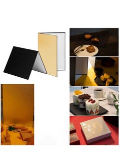 Generic Lighting 3 In 1 Light Reflector Cardboard Photography Folding Diffuser for Glass Ceramic Jewelry Cosmetics Food Product Still Life Photo Shooting Thick Paper Double Sided Board (A4 Gold)  - Image 2