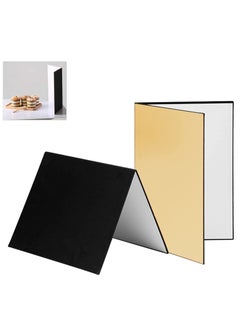 Generic Lighting 3 In 1 Light Reflector Cardboard Photography Folding Diffuser for Glass Ceramic Jewelry Cosmetics Food Product Still Life Photo Shooting Thick Paper Double Sided Board (A4 Gold)  - Image 1